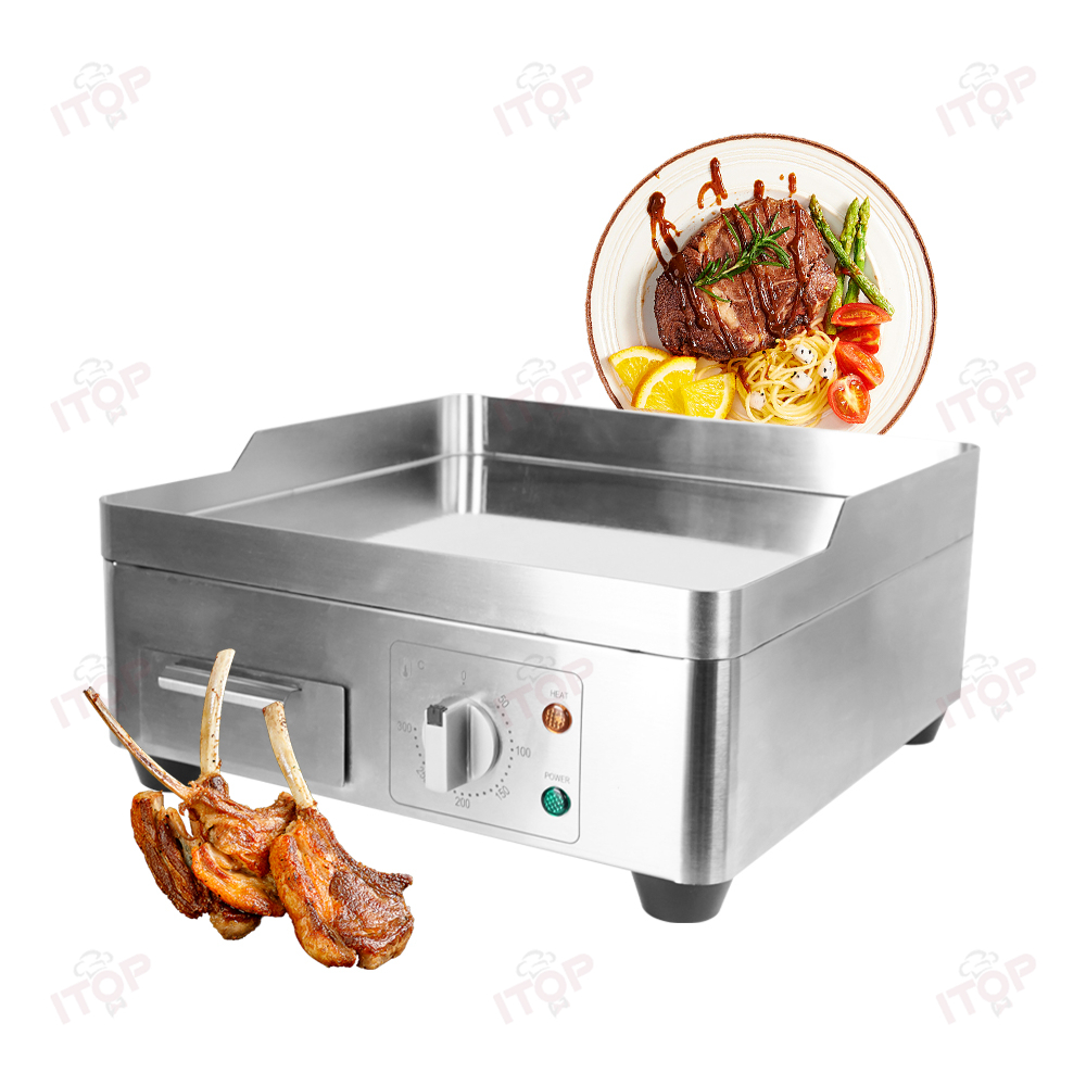 Commercial Electric Griddle Flat Top - شواية كهربائية مسطحة من الفولاذ المقاوم
