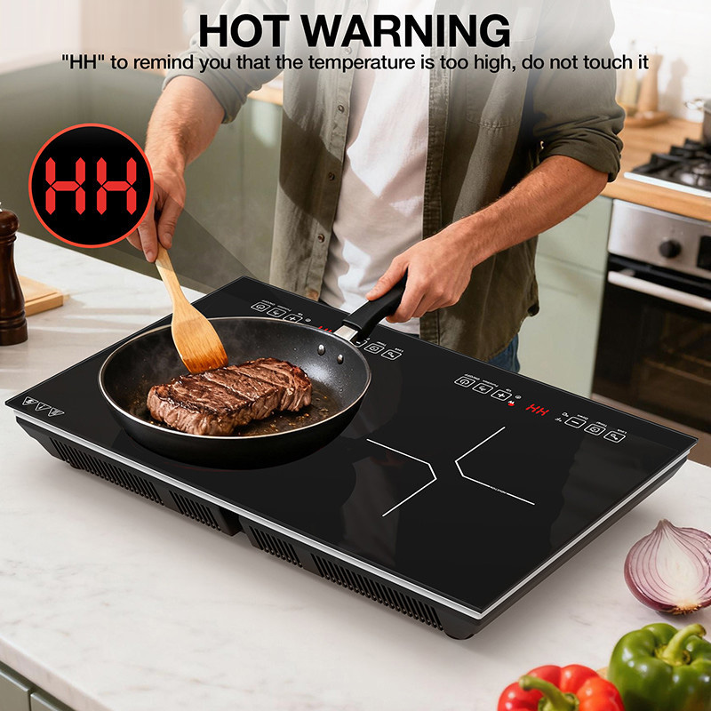 Double Induction Cooktop 220V - موقد حثي مزدوج الشعلات، موقد كهربائي