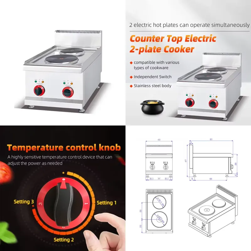 Commercial Hot Plate Electric 2 Burner - لوعاء تسخين كهربائي تجاري للمطابخ، موقد