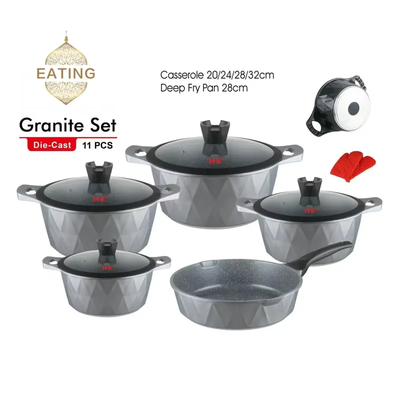 طقم أواني طهي مكون من 11 قطعة، - مراجعة Induction Cookware Set Commercial وسعره