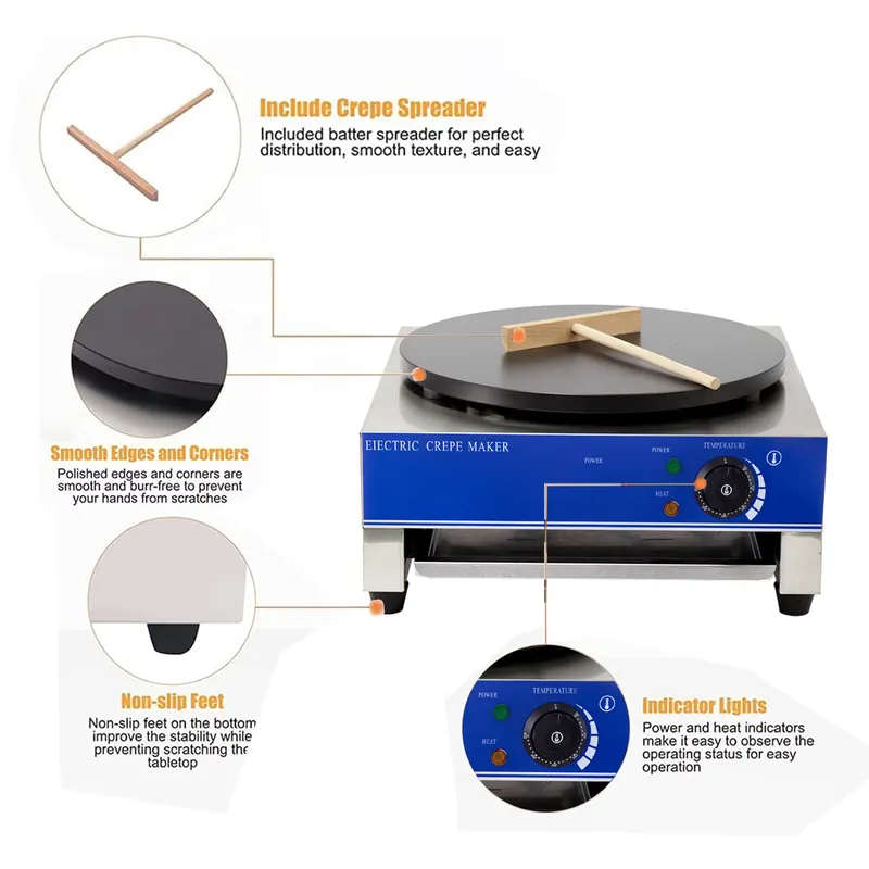 ماكينة صنع الكريب الكهربائية ا - مراجعة Crepe Maker Machine Electric 40Cm وسعره