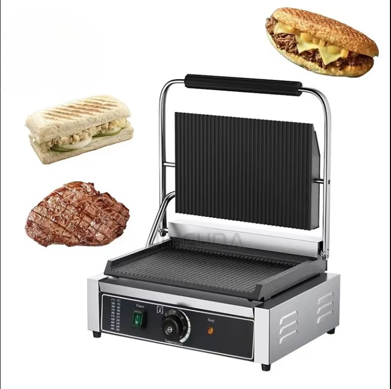 شواية ساندويتش كهربائية محمولة - مراجعة Commercial Panini Press Sandwich Grill وسعره