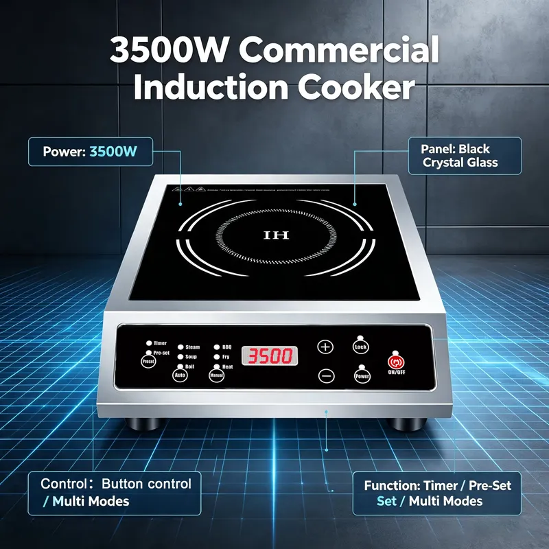 موقد حثي تجاري بقوة 3500 واط ب - مراجعة Commercial Induction Cooktop 3500W وسعره