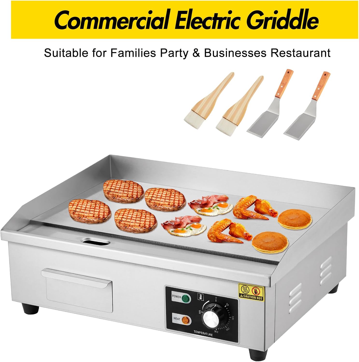 شواية كهربائية تجارية بقوة 160 - مراجعة Commercial Electric Griddle Flat Top وسعره