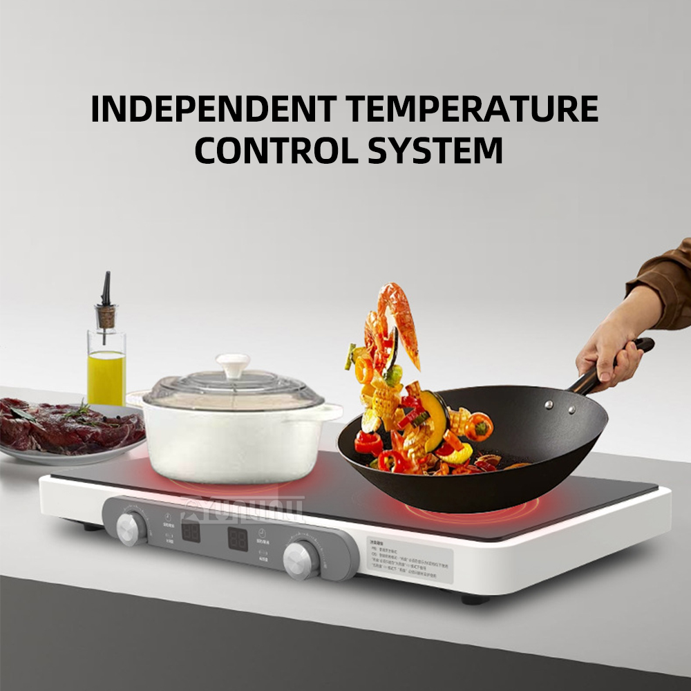 طباخ مزدوج للمطبخ، طباخ التعري - مراجعة Double Induction Cooktop 220V وسعره