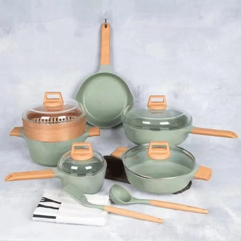 طقم أواني طهي رخامية غير لاصقة - مراجعة Induction Cookware Set Commercial وسعره