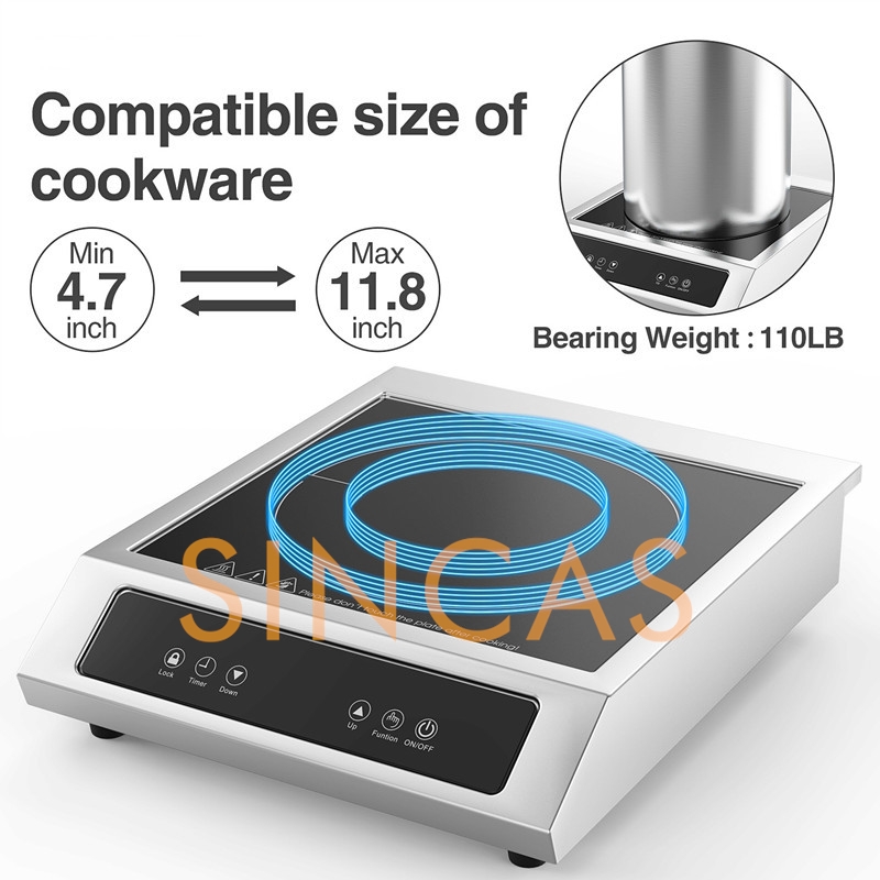 3500 واط التجارية الكهرومغناطي - مراجعة Commercial Induction Cooktop 3500W وسعره