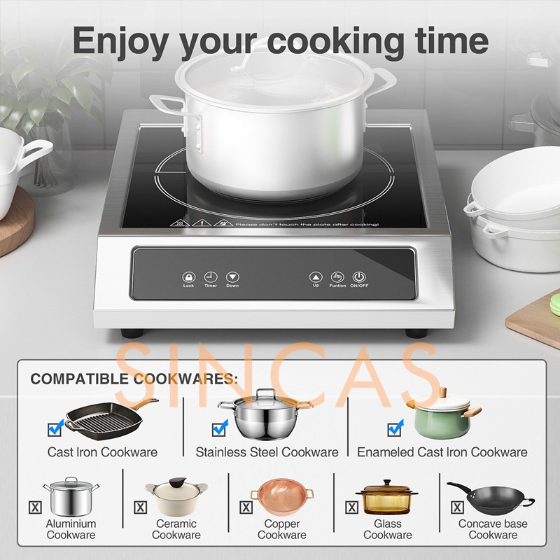 3500 واط التجارية الكهرومغناطي - مراجعة Commercial Induction Cooktop 3500W وسعره