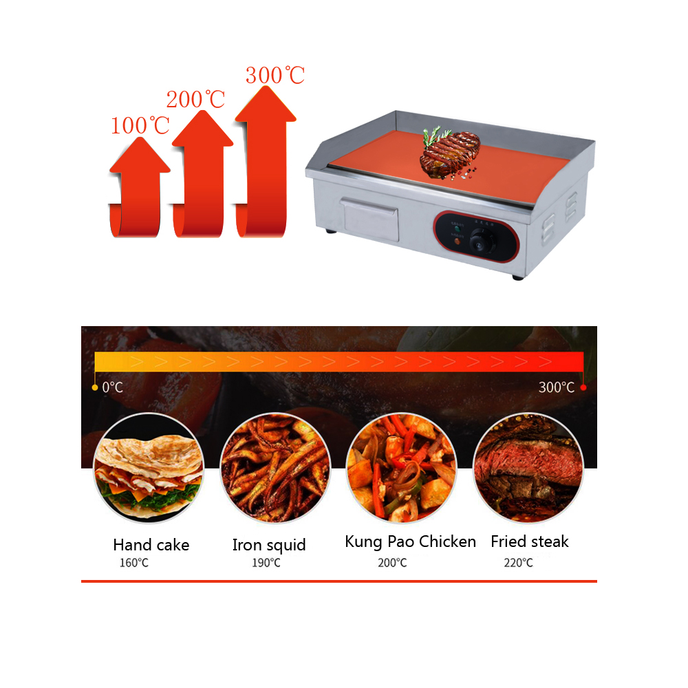 المبيعات الساخنة التجارية الفو - مراجعة Commercial Electric Griddle Flat Top وسعره