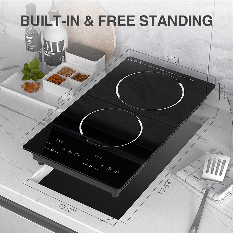 110 فولت/220 فولت 2*1800 واط م - مراجعة Double Induction Cooktop 220V وسعره