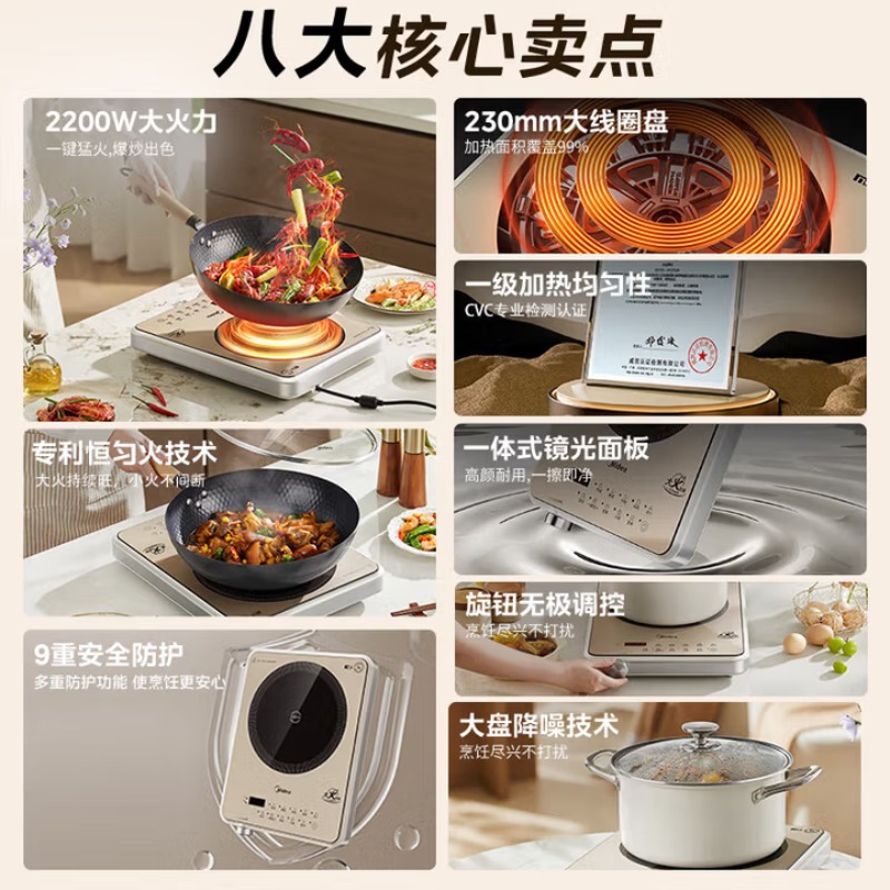 موقد حثي منزلي مع ملف كبير بحل - مراجعة Double Induction Cooktop 220V وسعره