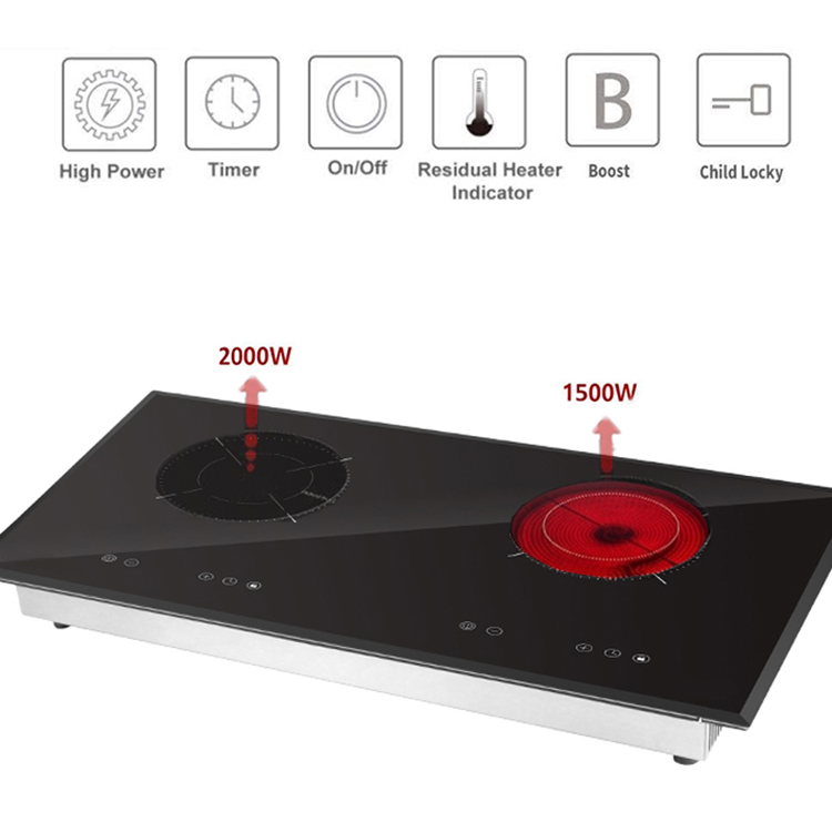 مواقد طهي حثية مدمجة بشاشة لمس - مراجعة Double Induction Cooktop 220V وسعره